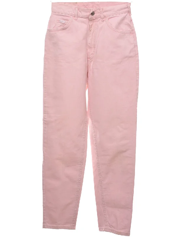 Pale Pink Lee Jeans - W26 L28 Trendy Layered Pocket Jeans