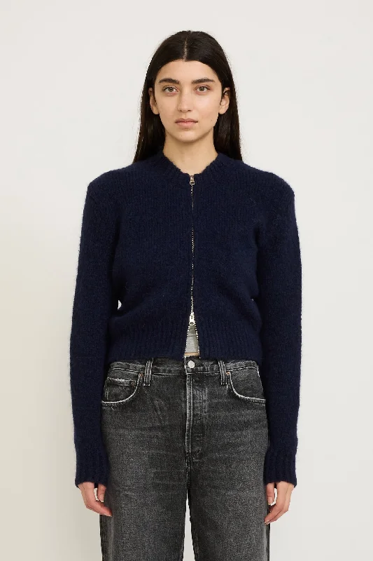 Plaisir Sweater Navy Lace Blend Ribbed Blend Corduroy Blend