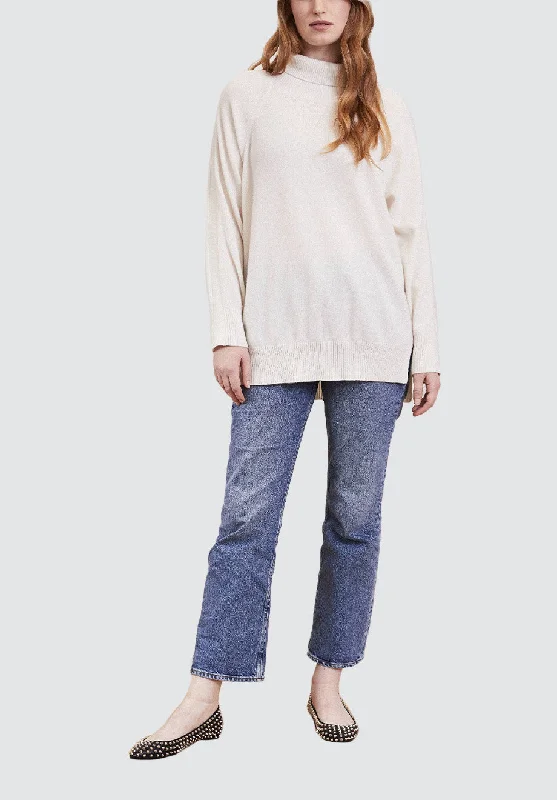 Polo Neck Cashmere Sweater | Snow Sequined Glittery Shiny