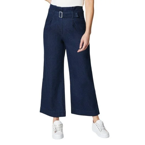 Principles Womens/Ladies Belted Petite Wide Leg Jeans Trendy Wide-Legged High-Waist Jeans