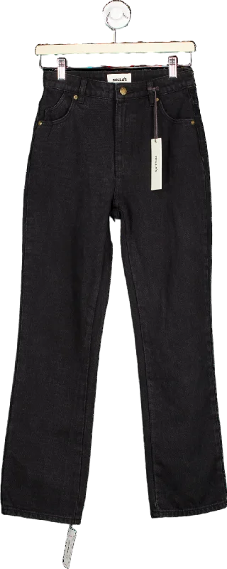 Rolla's Ash Black Original Straight Jeans Size UK W25 Cozy Relaxed Fit Denim Jeans