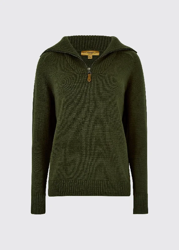 Rosmead Sweater - Olive Mesh Blend Leather Blend Suede Blend