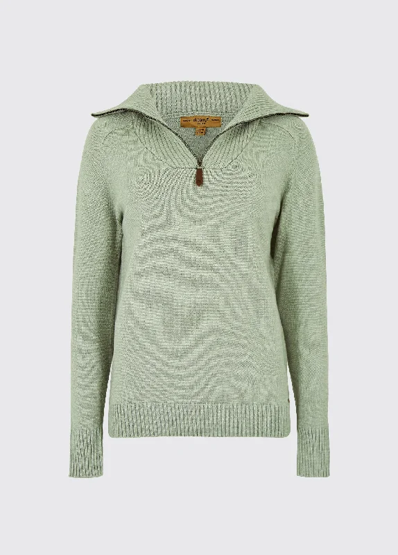 Rosmead Sweater - Sage Collared Crew Neck Turtle Neck