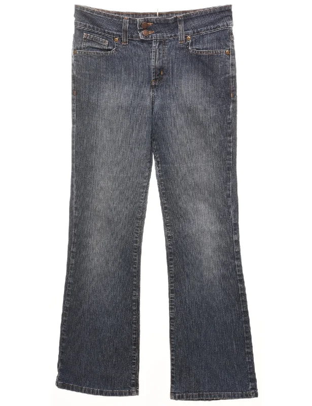 Tommy Hilfiger Flared Y2K Stonewash Jeans - W32 L30 Chic Ripped Jeans