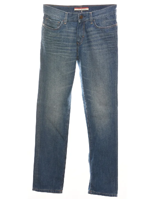 Tommy Hilfiger Straight-Fit Faded Jeans - W30 L30 Classic Button Fly Jeans