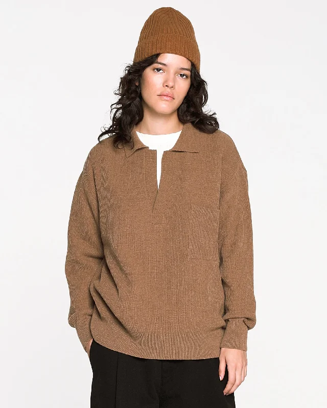 G.o.D Rugby Sweater Yarn Delta Camel Sweater Knitwear Pullover