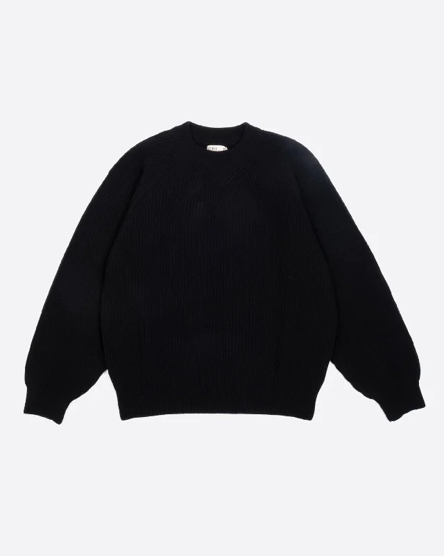 G.o.D Crew Neck Sweater Delta Black Fleece Sweater Nylon Polyester