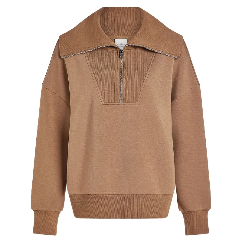 Womens Catherine Half Zip Sweater Golden Bronze - AW24 Front Pockets Side Pockets Patch Pockets