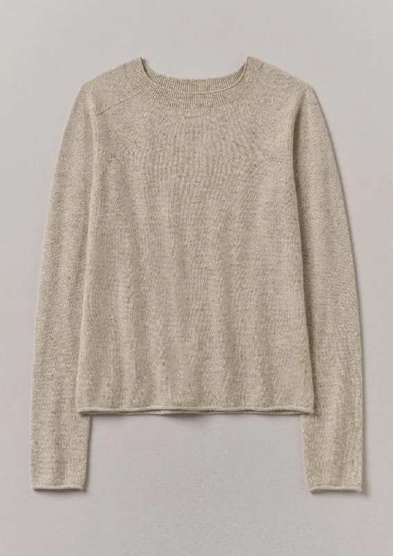 Wool Cashmere Neat Sweater | Speckled Oat Machine Wash Dry Clean Hand Wash