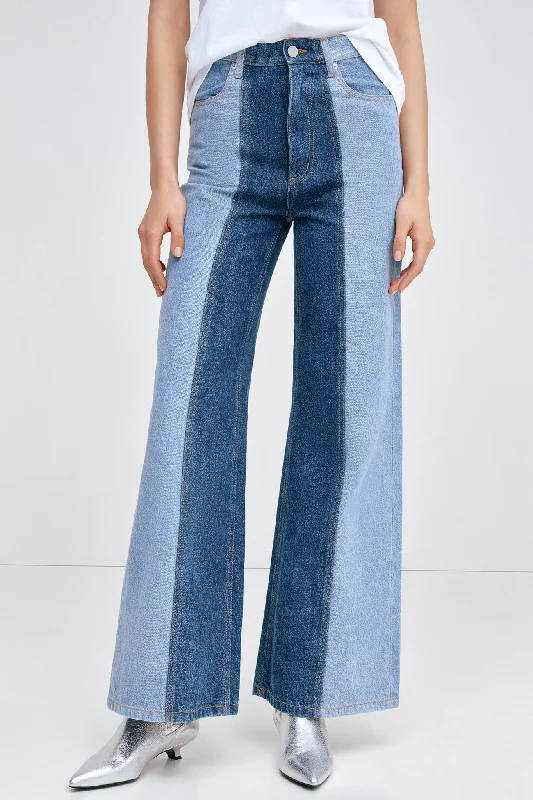 Christina Two-Toned Jeans Stylish High-Waisted Denim