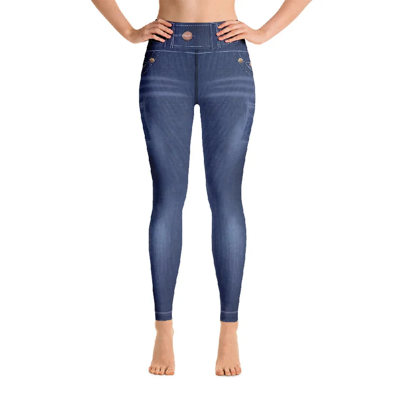 ELEVATED ESSENTIALS, BOOTY BOOSTING HIGH WAISTBAND FADED BLUE JEANS LEGGING Chic Faded Blue Jeans