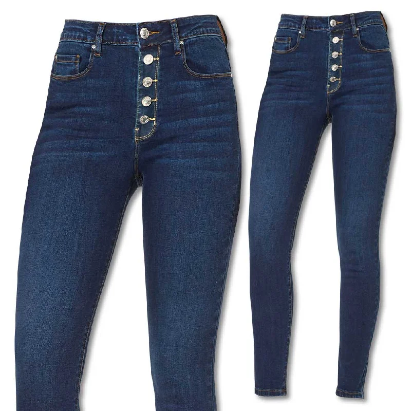 Kevin's Ladies High Rise Skinny Jeans Stylish Tapered Fit Jeans