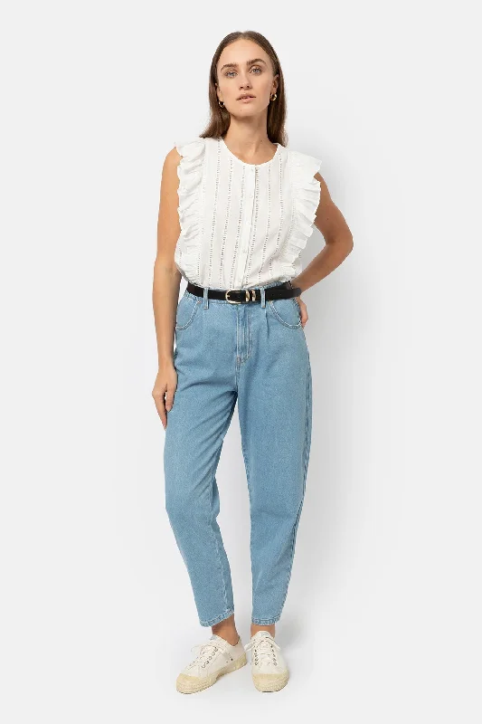 Jeans Edgar Baby-Blue Trendy Wide-Leg High-Waist Denim