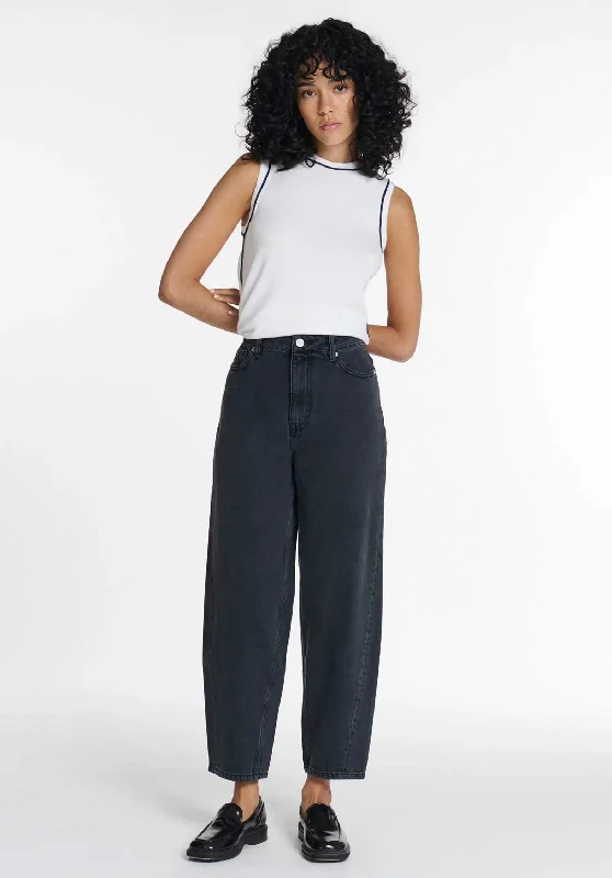 Jeans Jemma Denim Black-Washed Trendy Bootcut High-Waisted Jeans