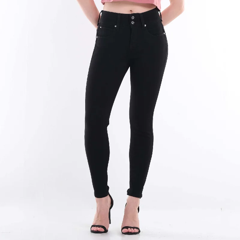 SHAPE MAGIC HIGH RISE HEATHER JEANS Comfortable Straight-Legged Denim